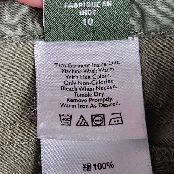 Eddie Bauer Shorts Womens 10 Green Blakely Fit Ripstop Utility Zip Pocket Hiking - Picture 12 of 12